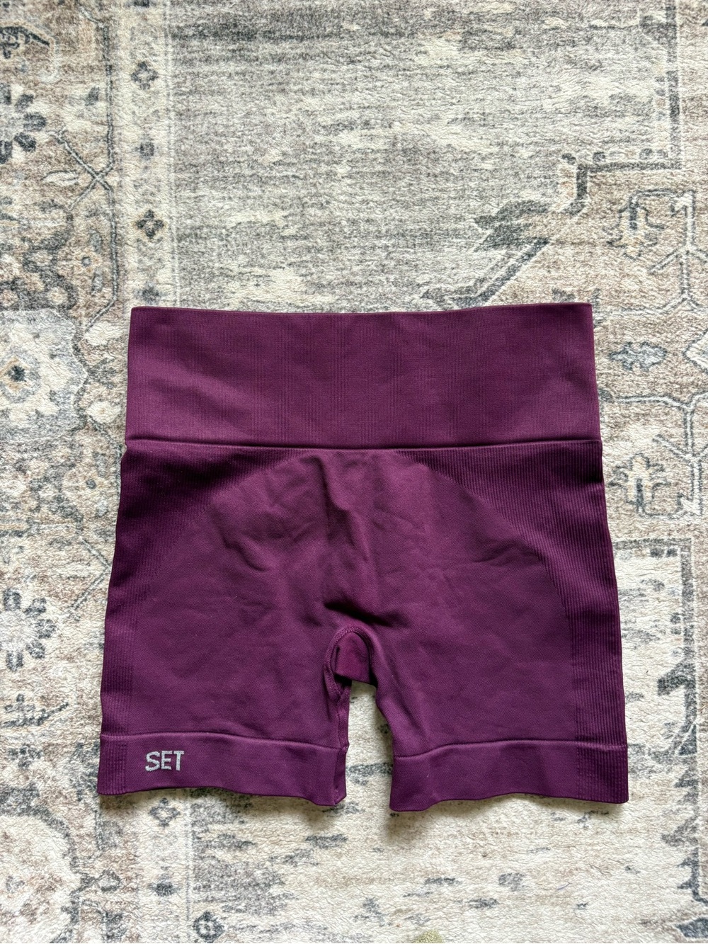 Set active ribbed maroon purple biker shorts size S Los Angeles